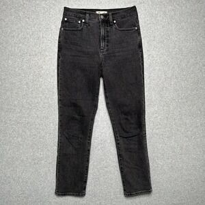 Madewell The Perfect Vintage Jean High Rise Straight Leg Faded Black 25